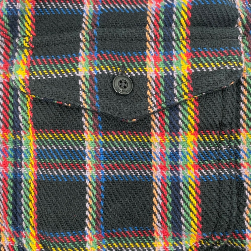 Outerknown Shirt Blanket Shirt Large Black Plaid NWT - Picture 3 of 9